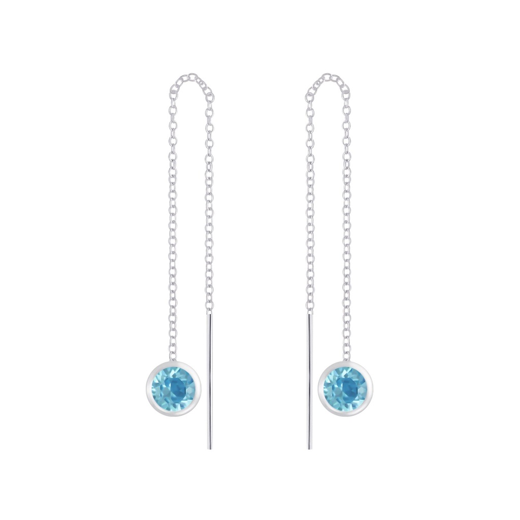 Boucles d'oreilles à enfiler courtes en argent avec cristal