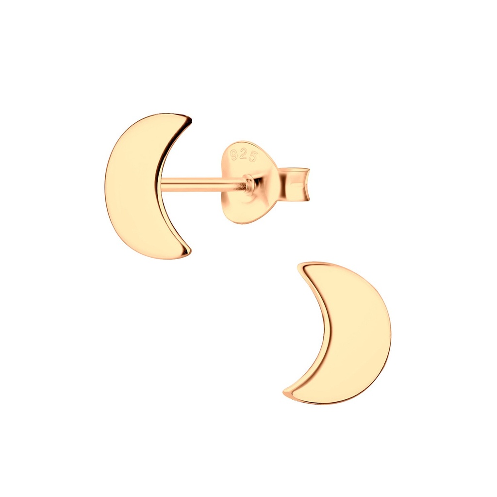 Puces d'oreilles lune en argent