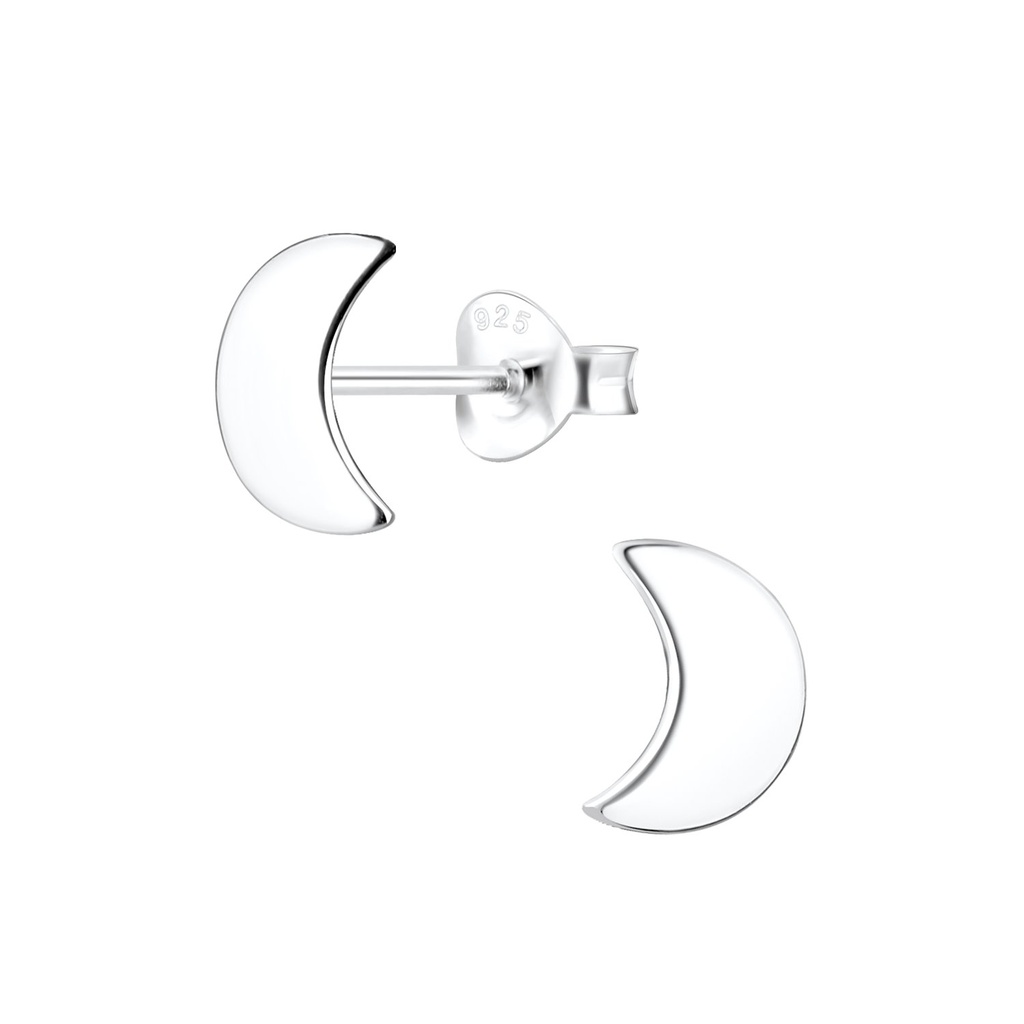 Puces d'oreilles lune en argent