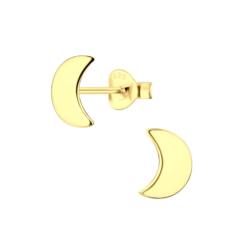 Puces d'oreilles lune en argent