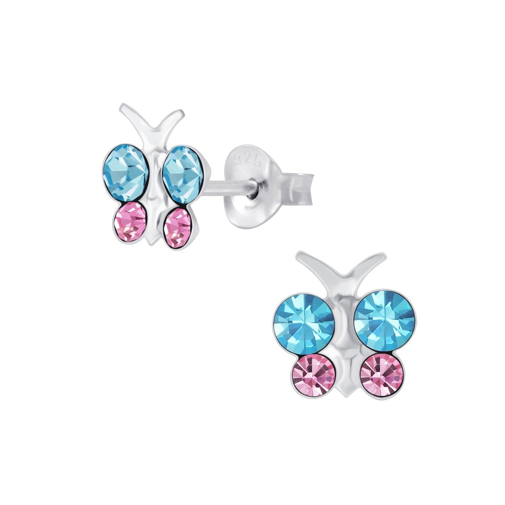 Silver Butterfly Stud Earrings