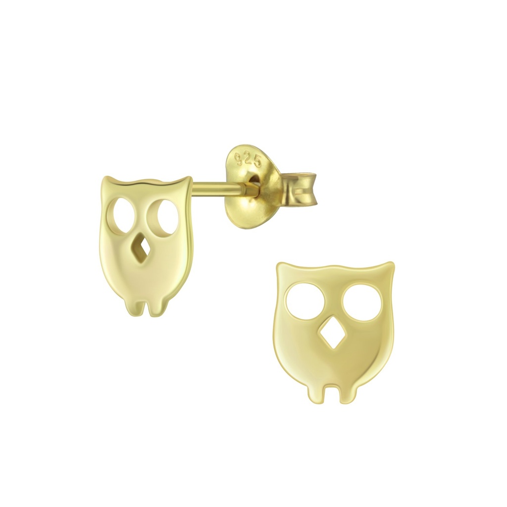 Puces d'oreilles hibou en argent