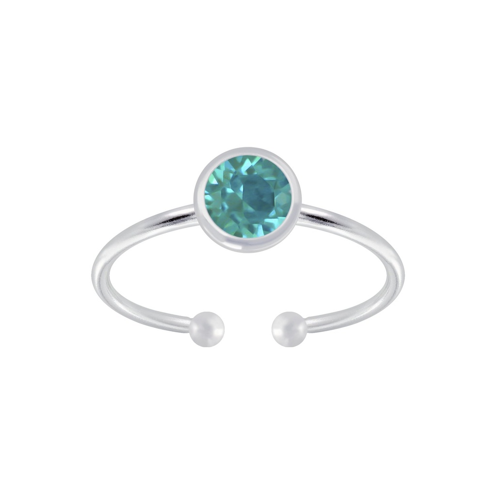 5mm Silver Open Ring with Crystal