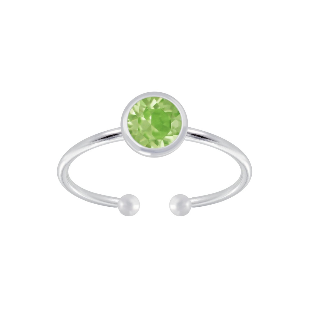 5mm Silver Open Ring with Crystal