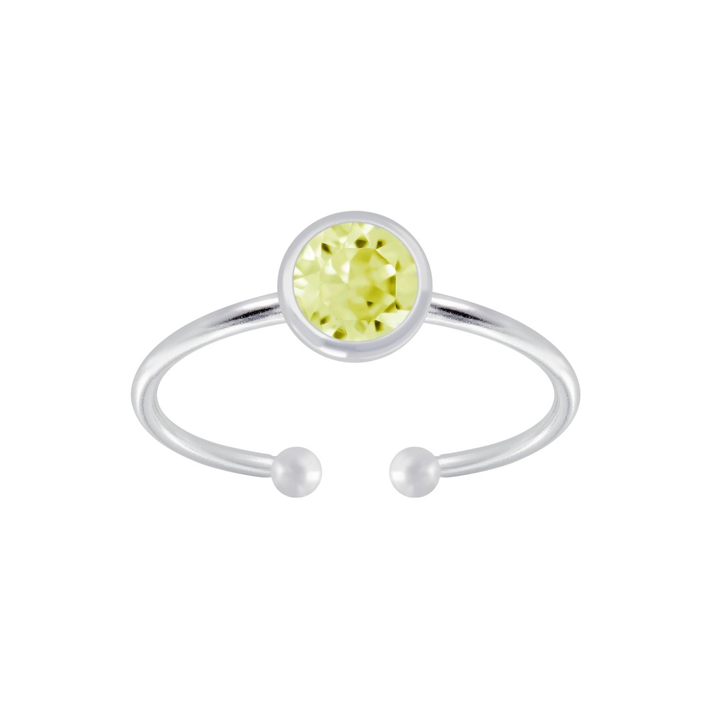 5mm Silver Open Ring with Crystal