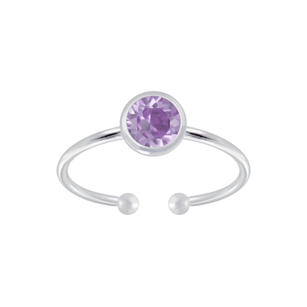 5mm Silver Open Ring with Crystal