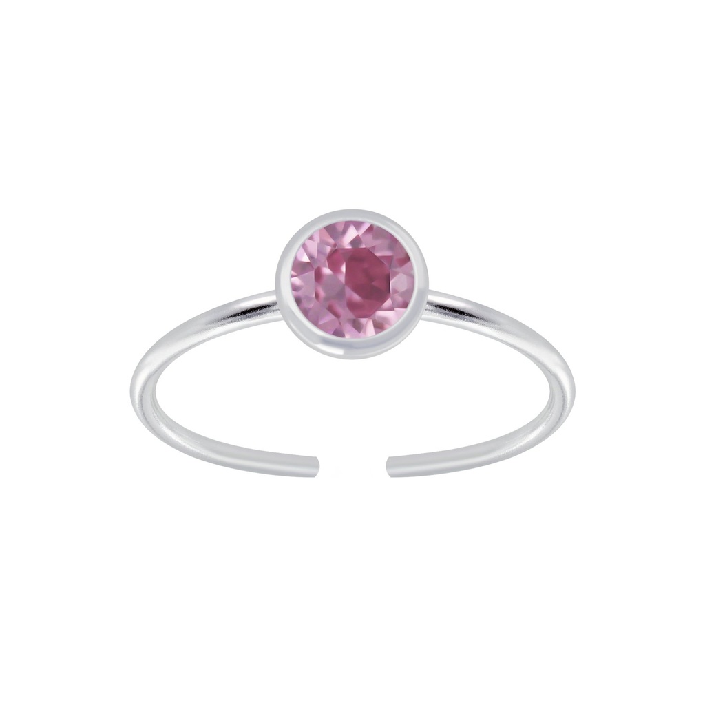 Bague ouverte en argent 5 mm avec cristal