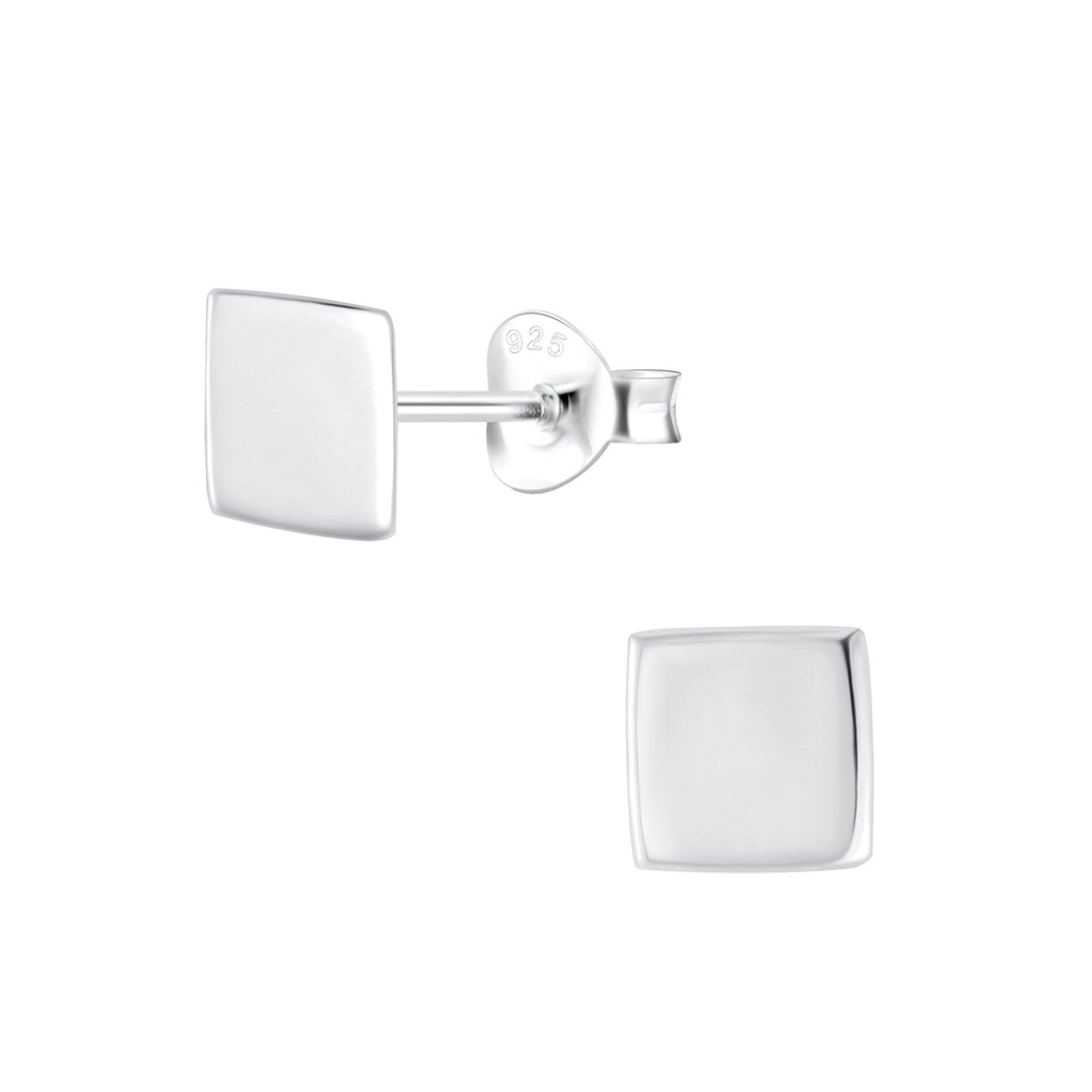 [10006510] Puces d'oreilles carrées en argent