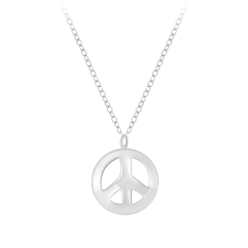 Silver Peace Symbol Necklace