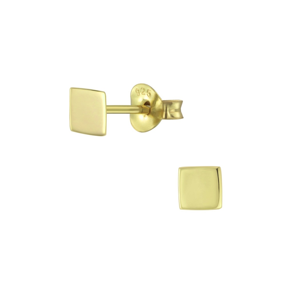 [10008207] Silver Square Stud Earrings