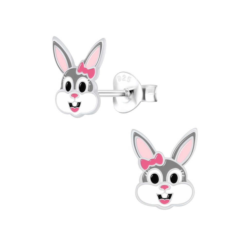 Puces d'oreilles lapin en argent