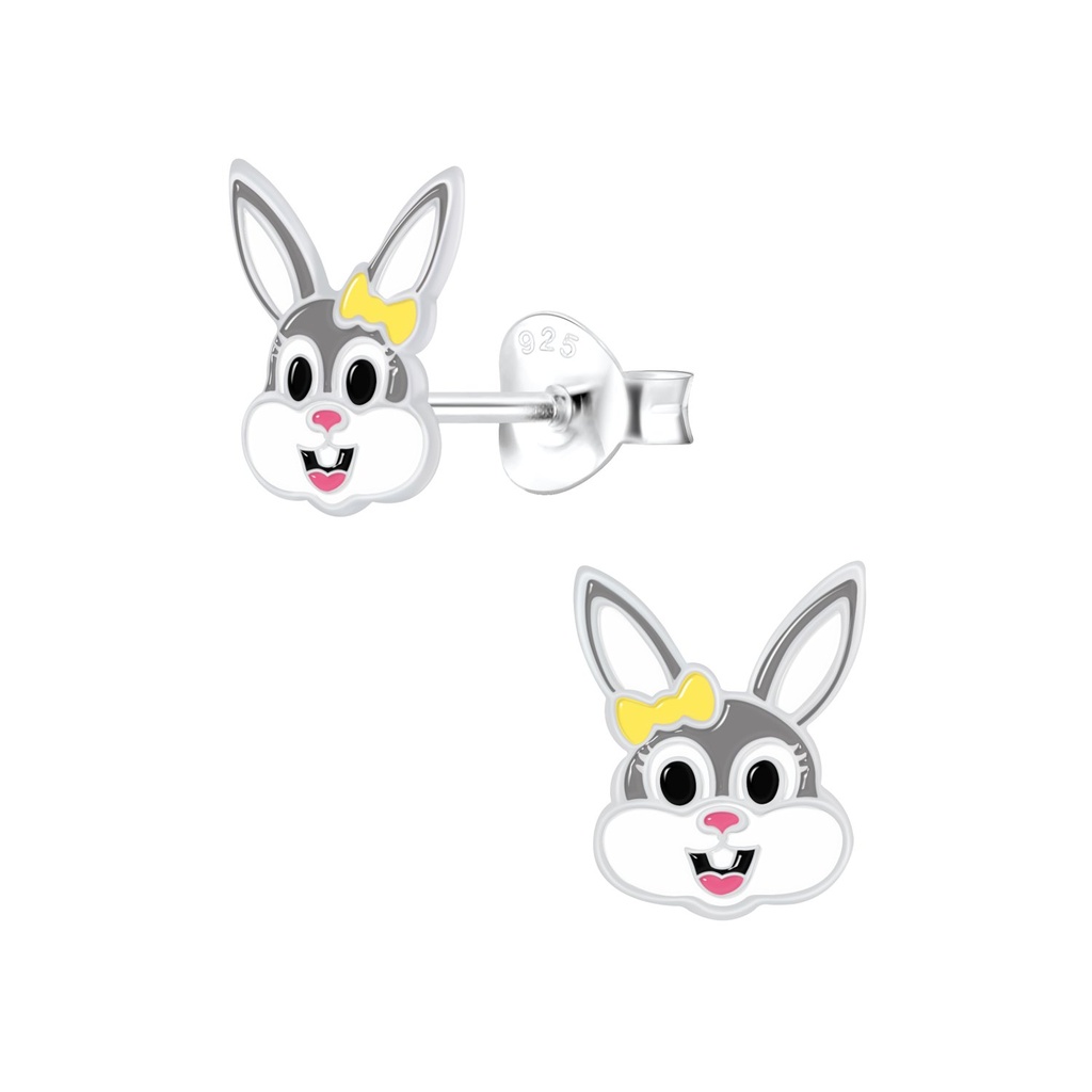 Silver Bunny Stud Earrings