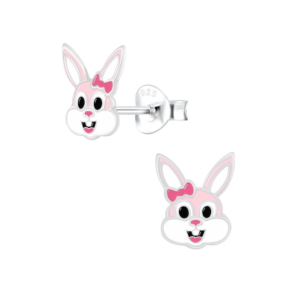Puces d'oreilles lapin en argent