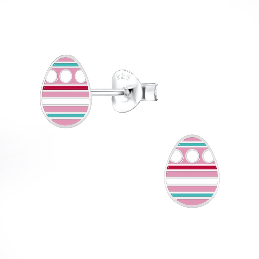Puces d'oreilles œuf Pâques en argent
