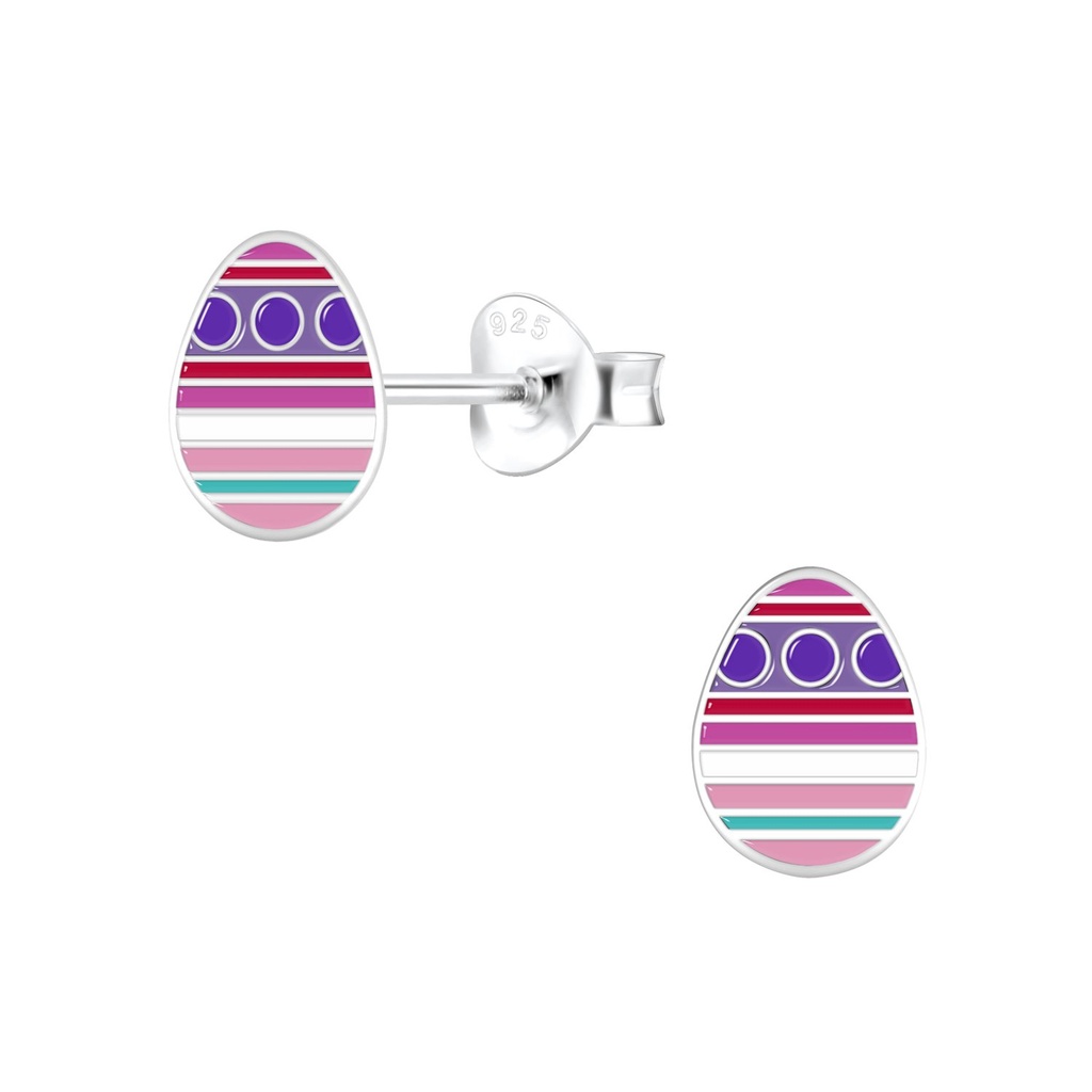 Puces d'oreilles œuf Pâques en argent