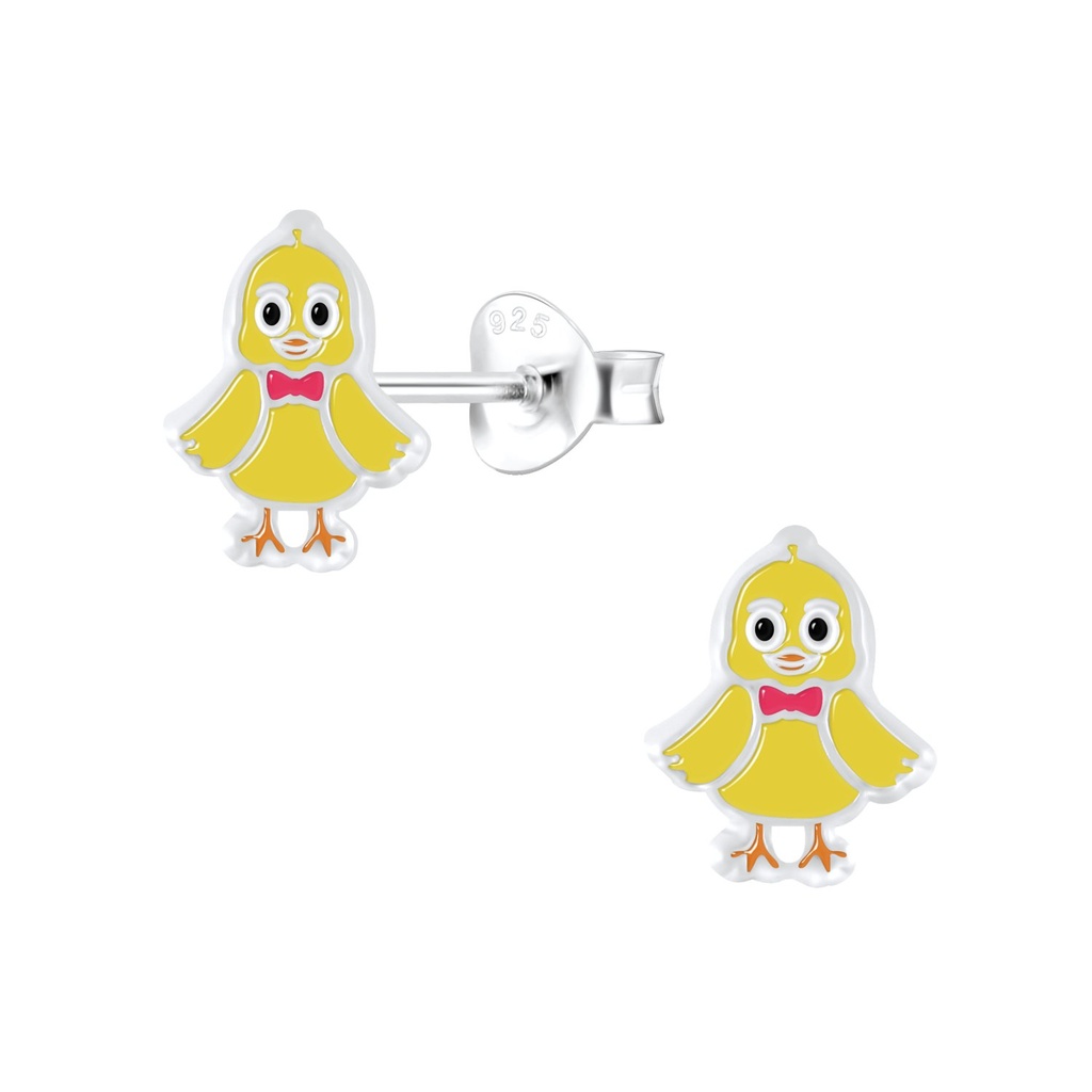 Puces d'oreilles poussin en argent
