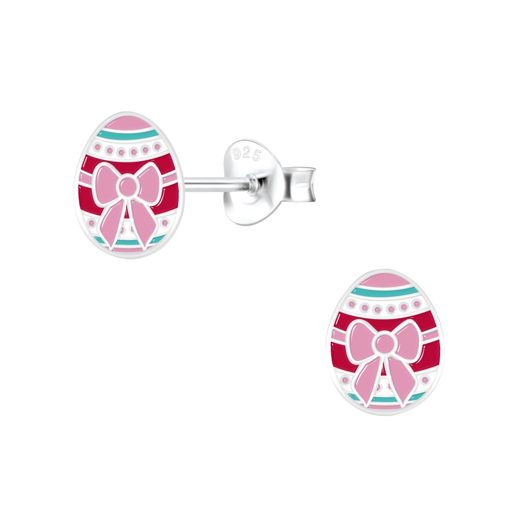 Puces d'oreilles œuf Pâques en argent