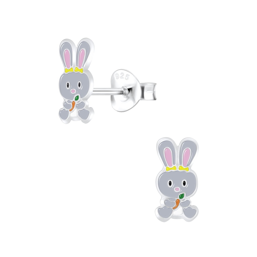 Silver Rabbit Stud Earrings