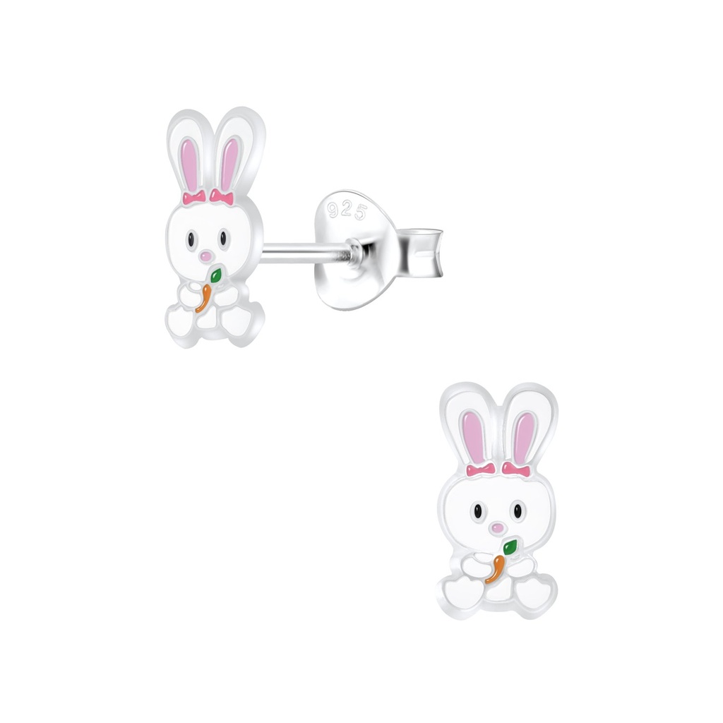 Silver Rabbit Stud Earrings
