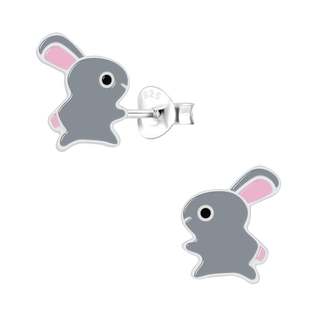 Silver Rabbit Stud Earrings