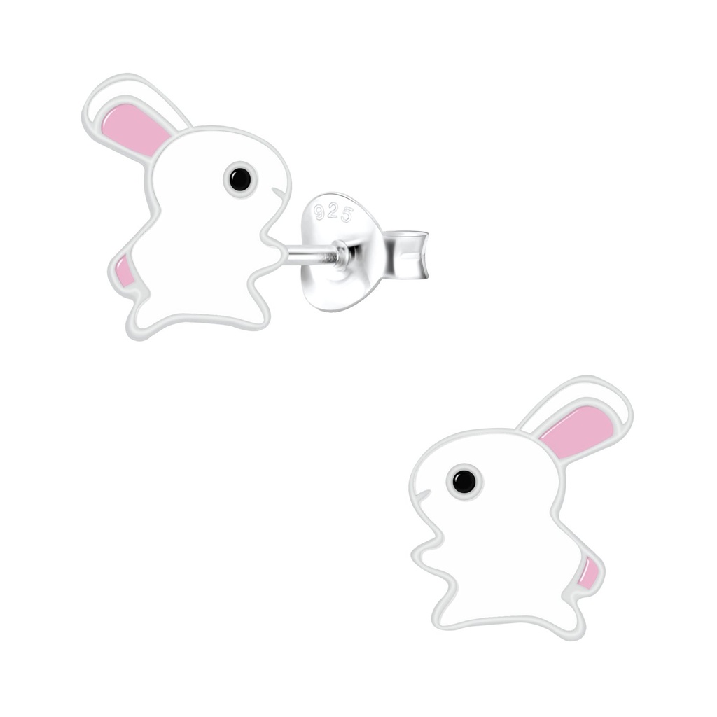 Puces d'oreilles lapin en argent