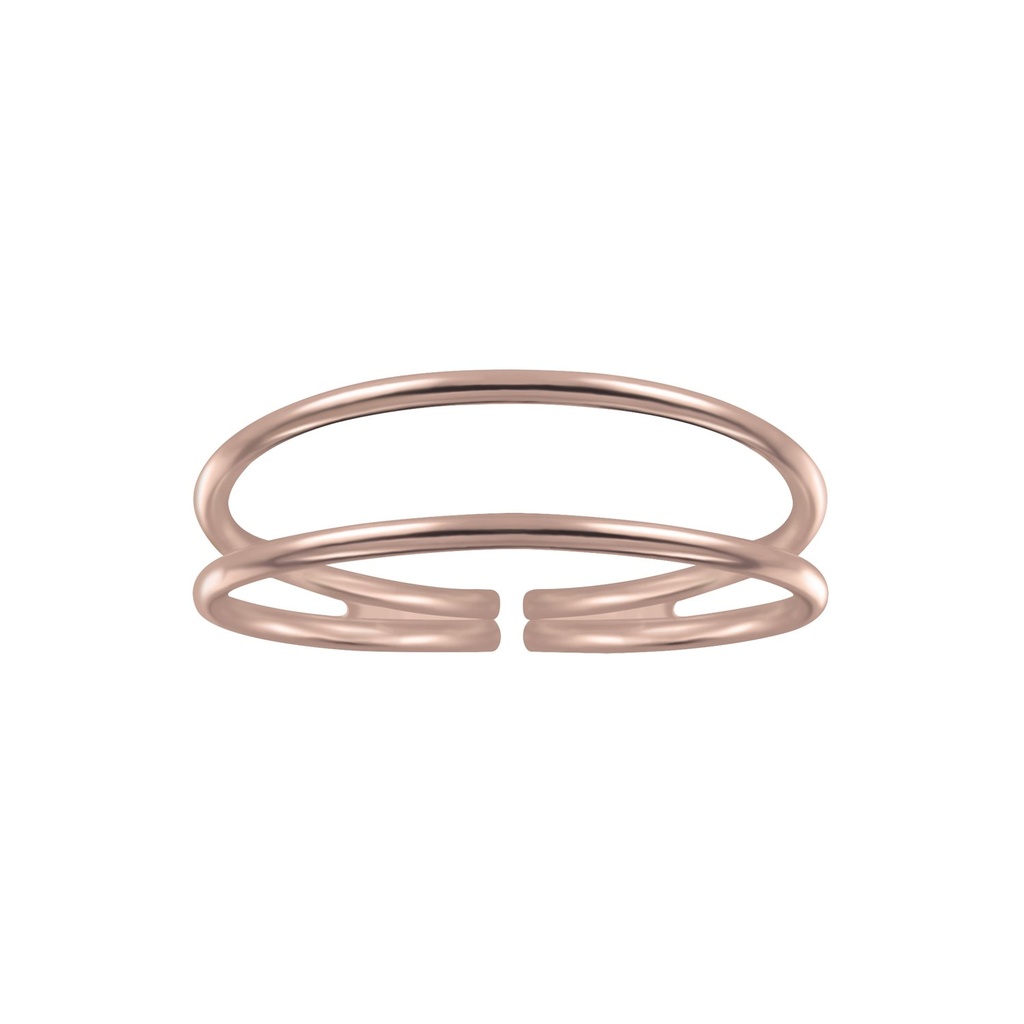 Silver Double Line Ring
