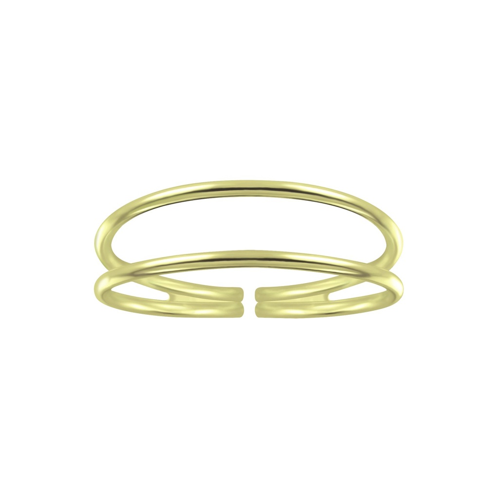 [10009387] Silver Double Line Ring (EU 52 / US 6)