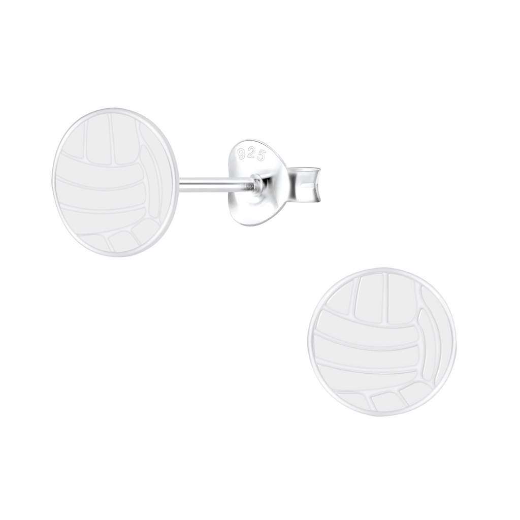 Silver Volleyball Stud Earrings