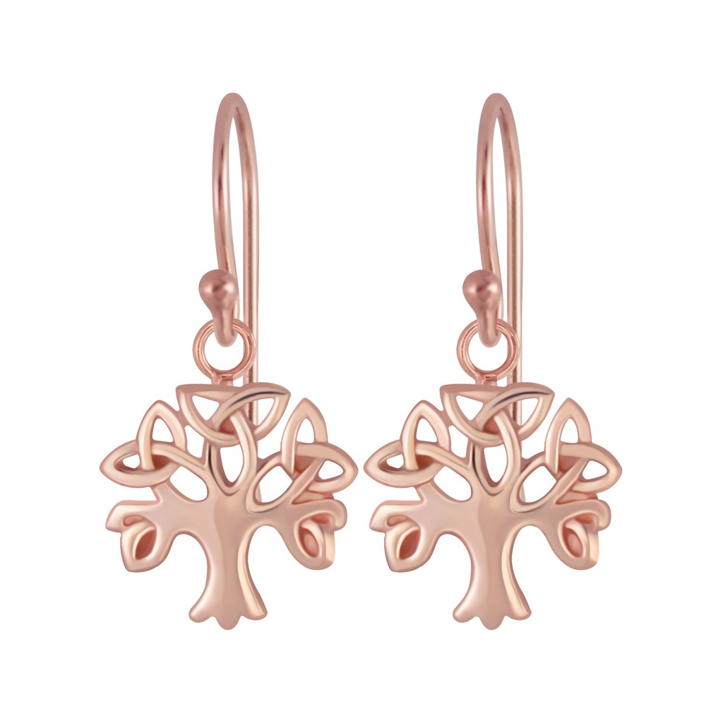 [10008884] Silver Celtic Tree Earrings