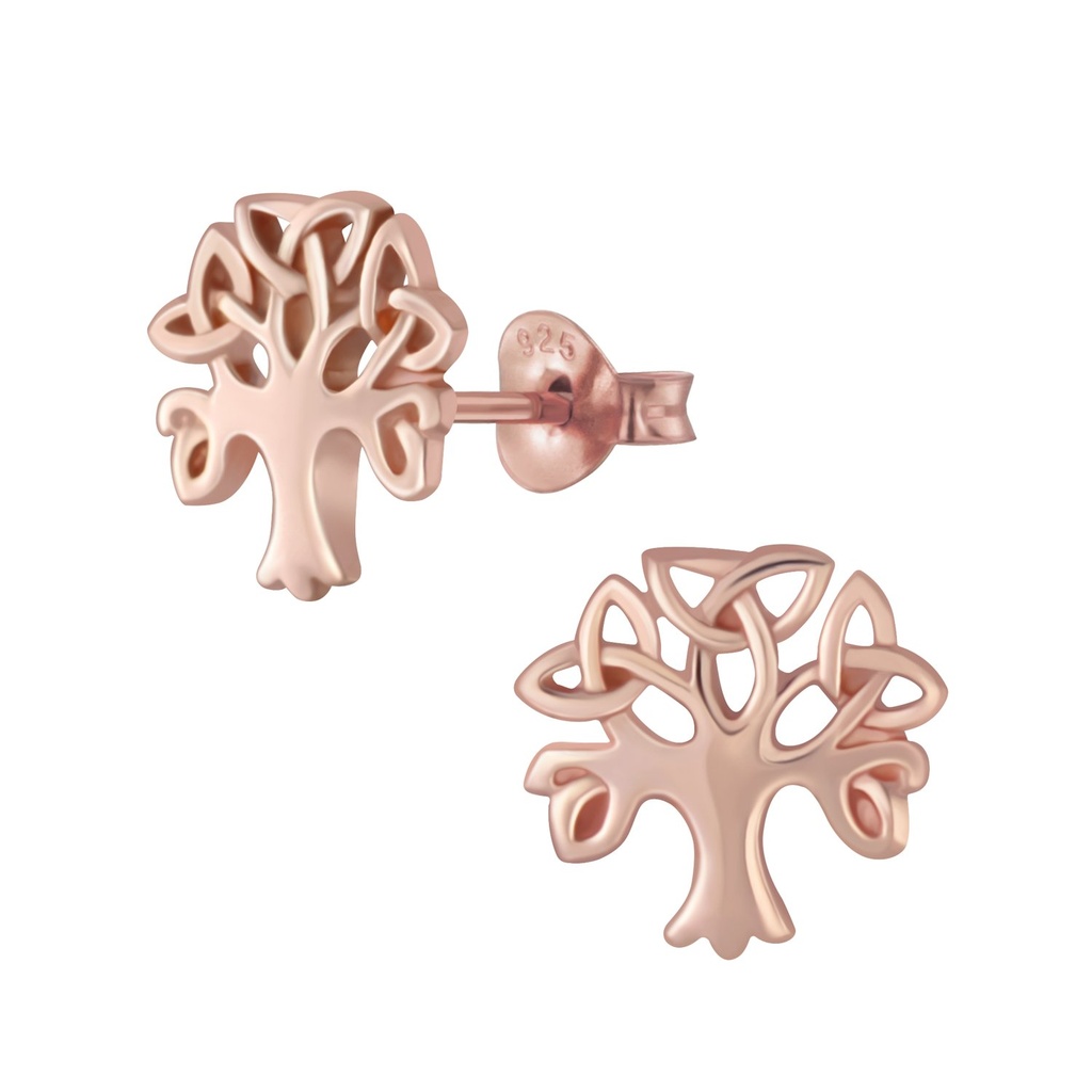 Silver Celtic Tree Stud Earrings