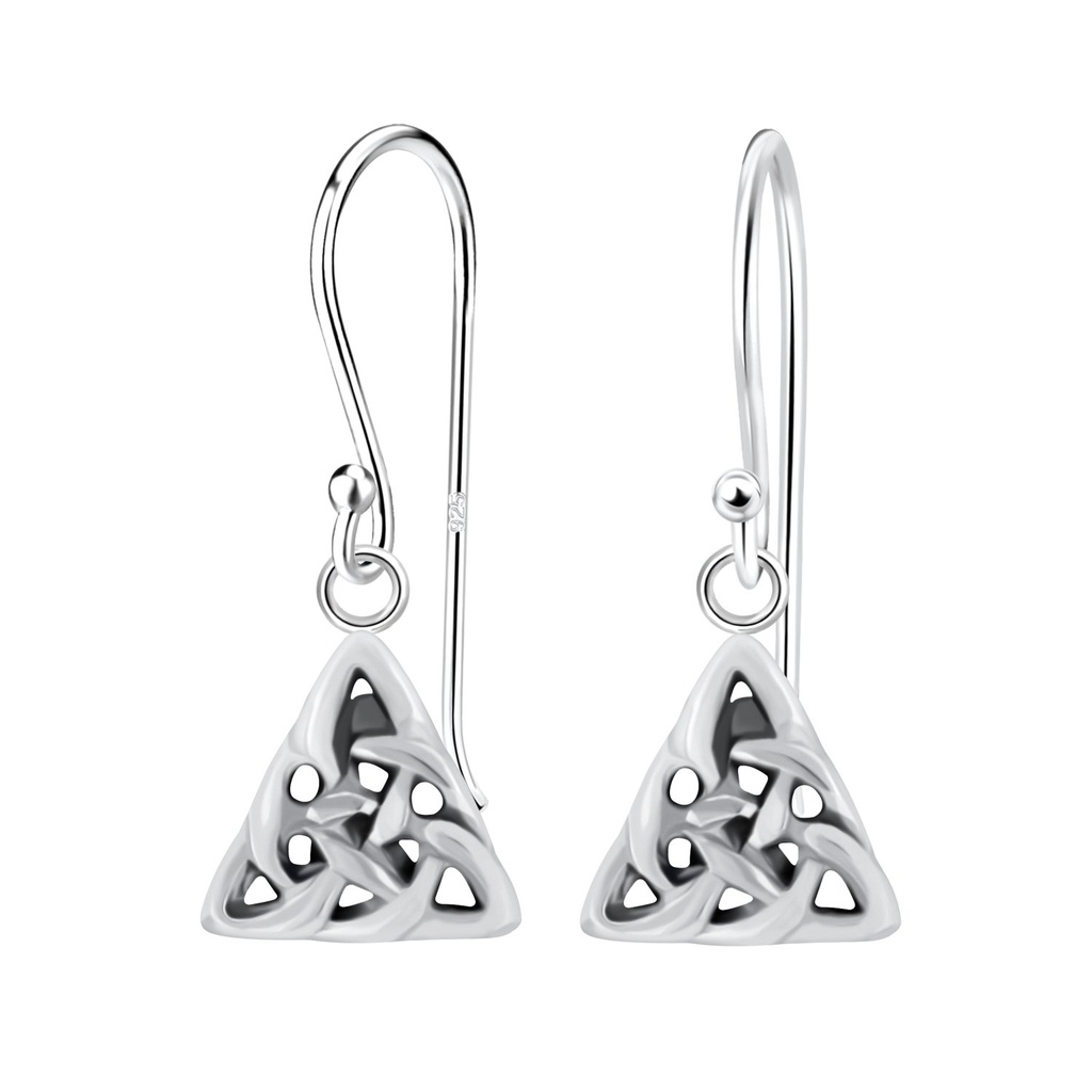 Boucles d'oreilles triangle celtique en argent
