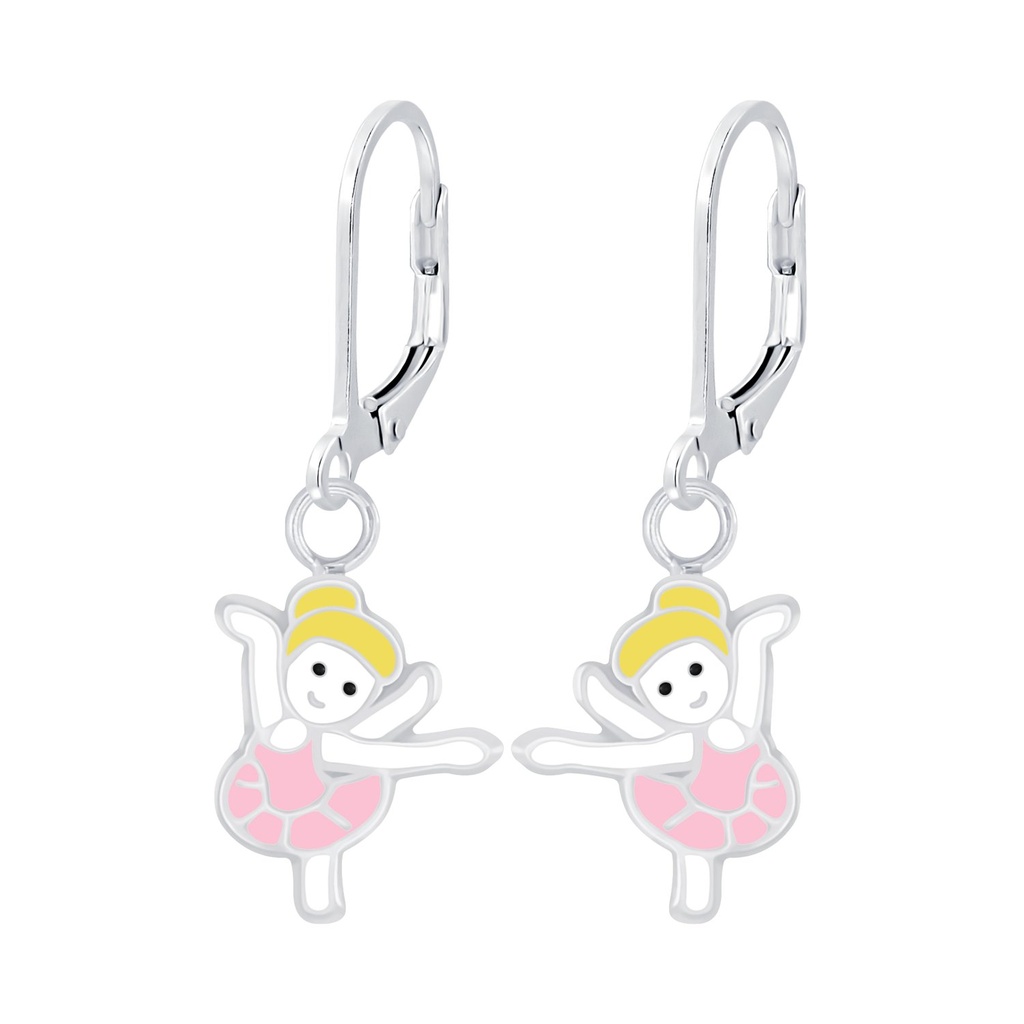 Silver Ballerina Lever Back Earrings
