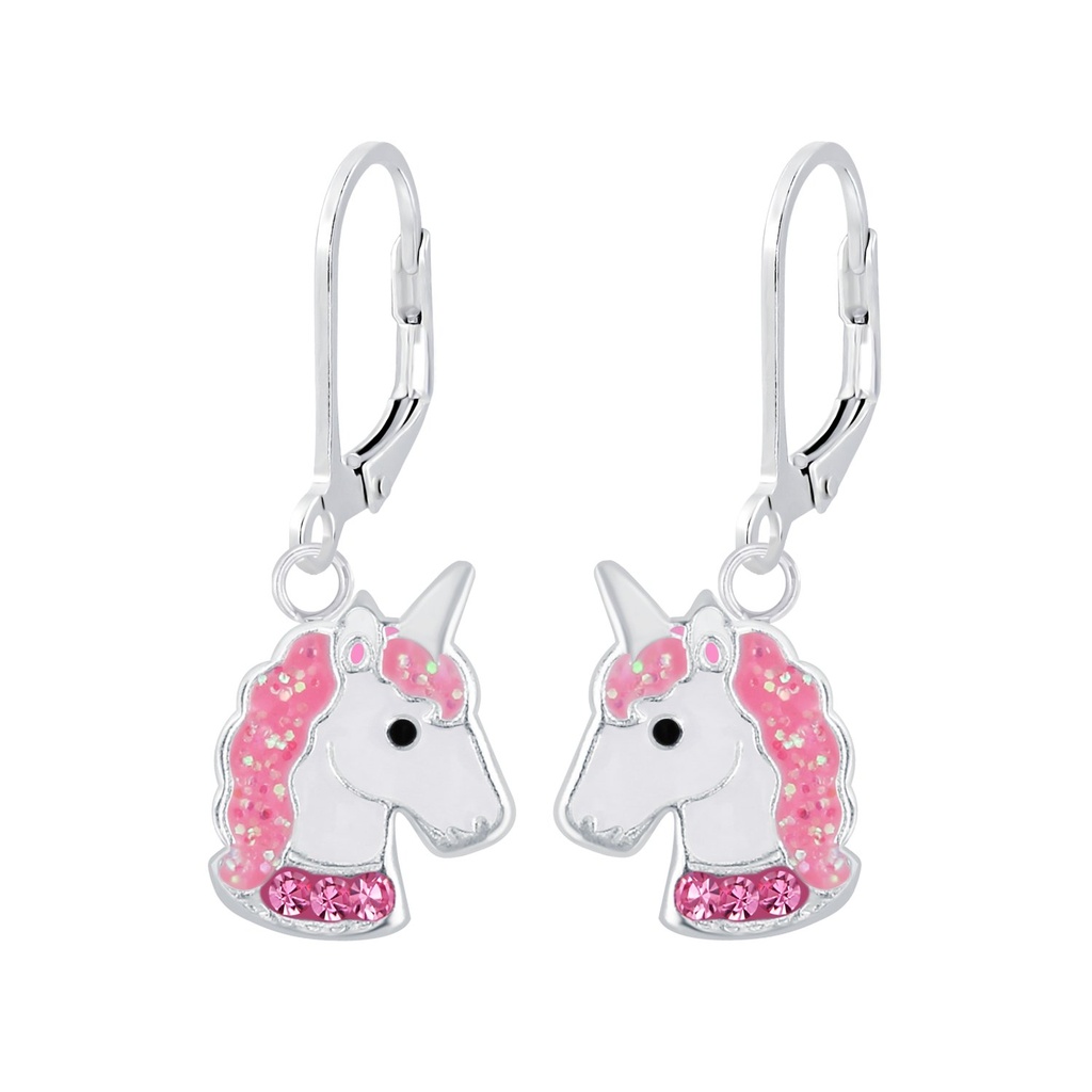 Dormeuses à levier licorne en argent