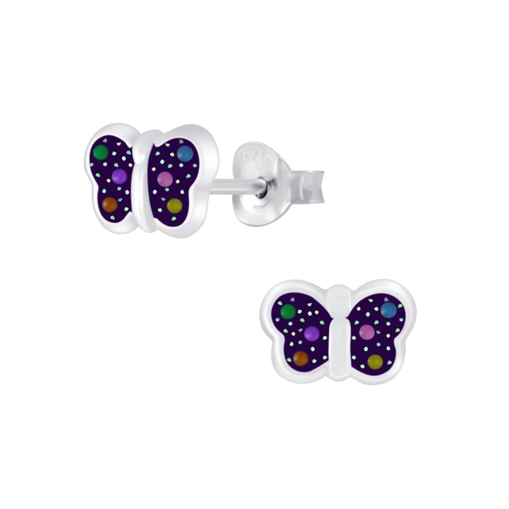 Silver Butterfly Stud Earrings