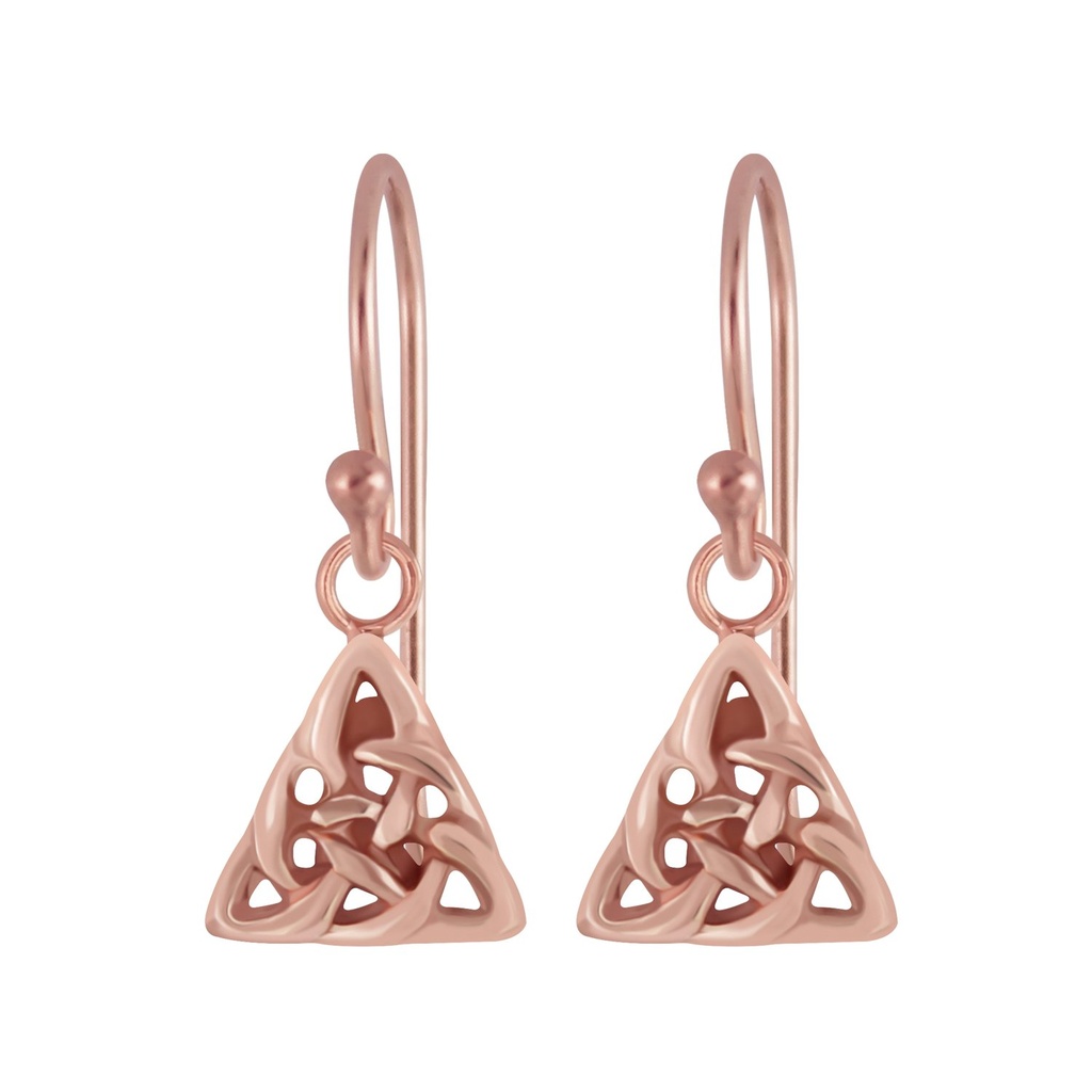 Silver Celtic Triangle Earrings
