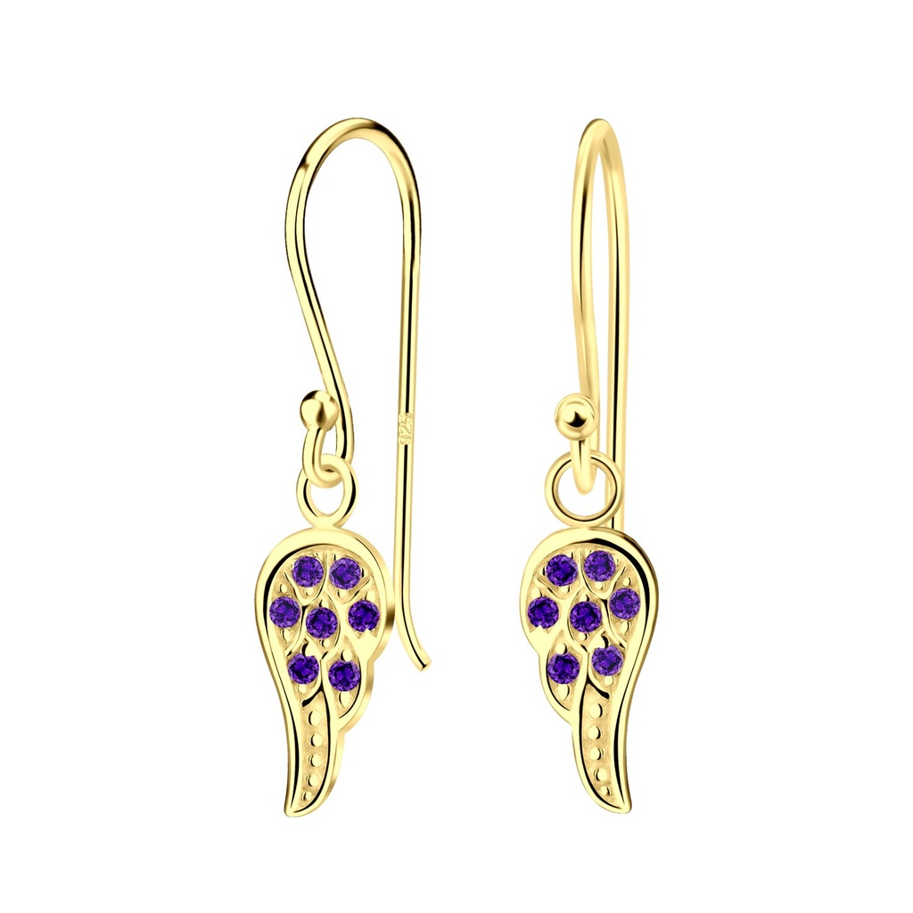 Boucles d'oreilles aile en argent zircon
