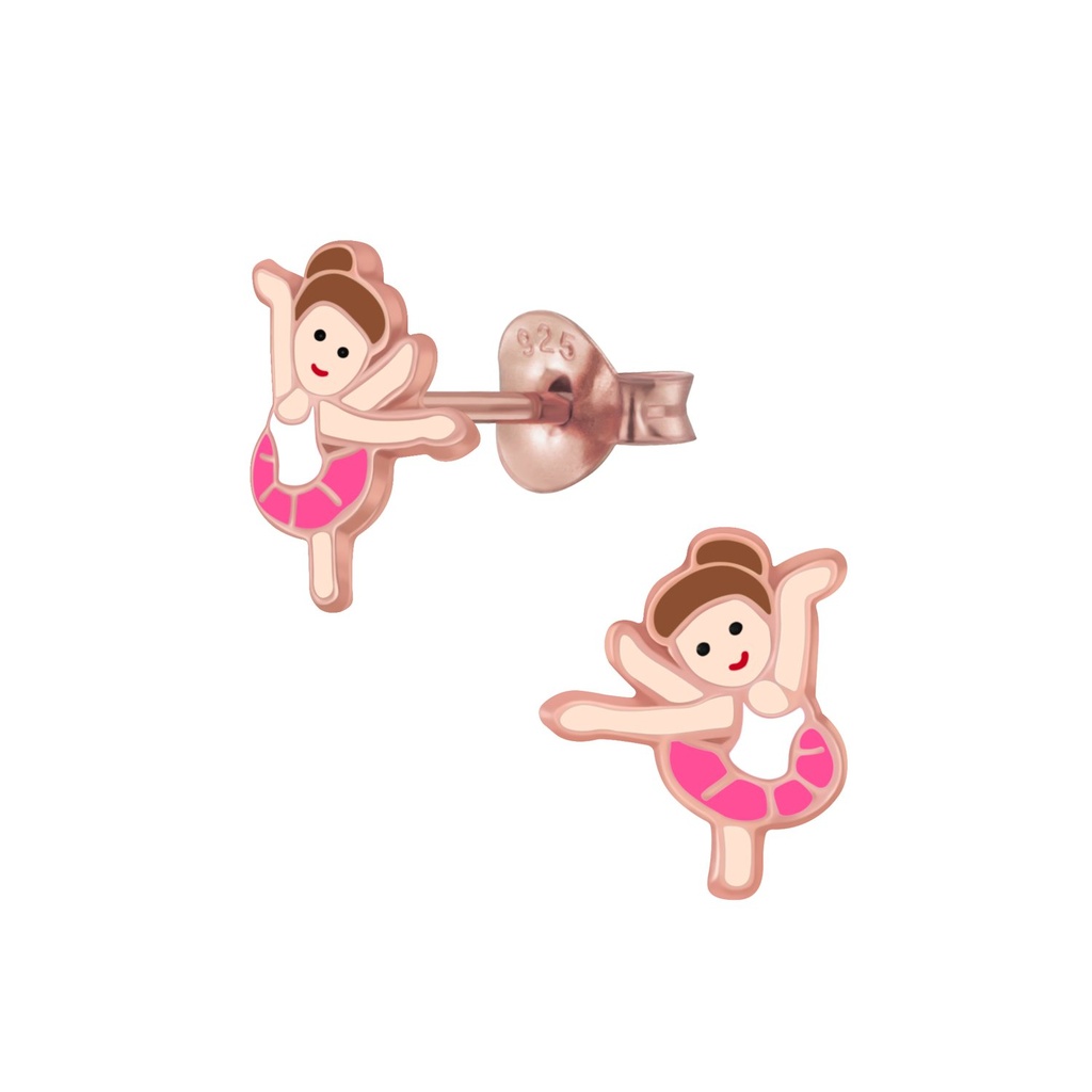 Silver Ballerina Stud Earrings