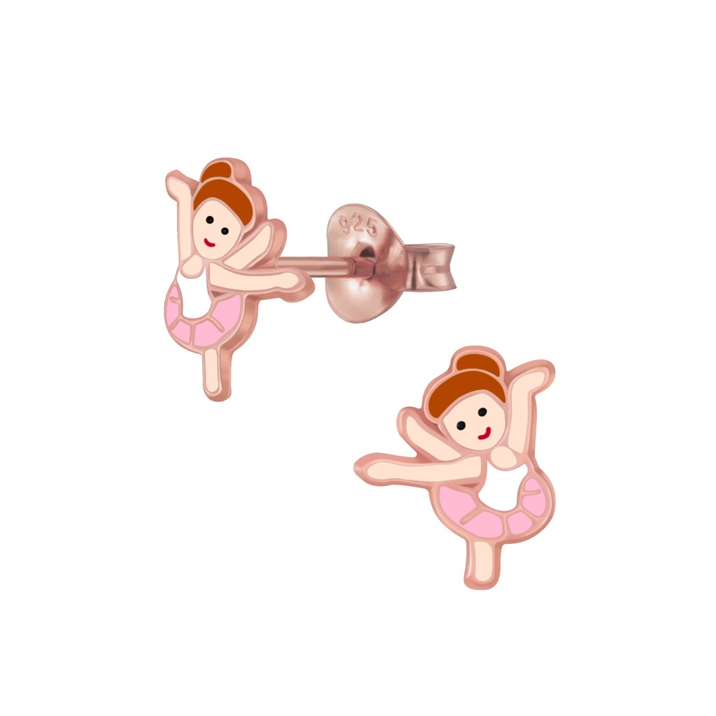 Silver Ballerina Stud Earrings