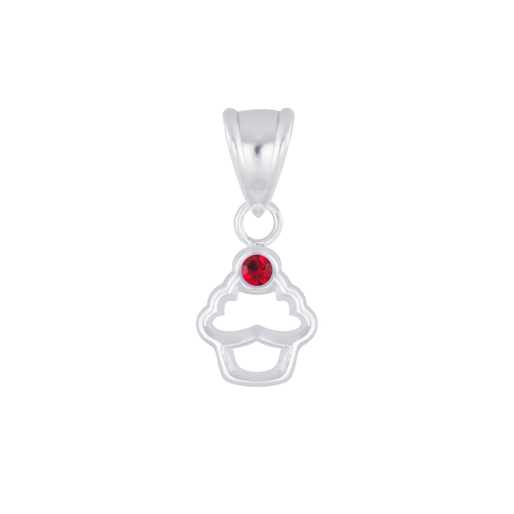 Silver Cupcake Crystal Pendant