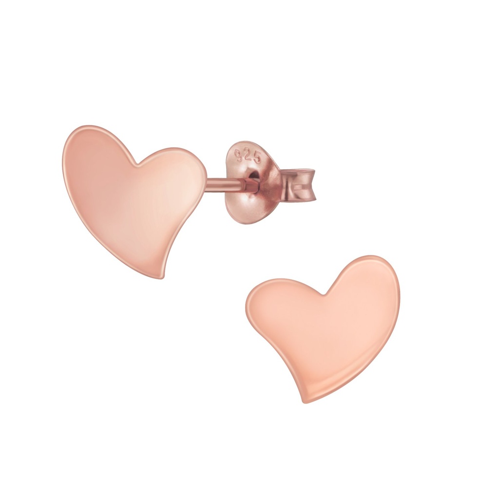 Puces d'oreilles cœur en argent