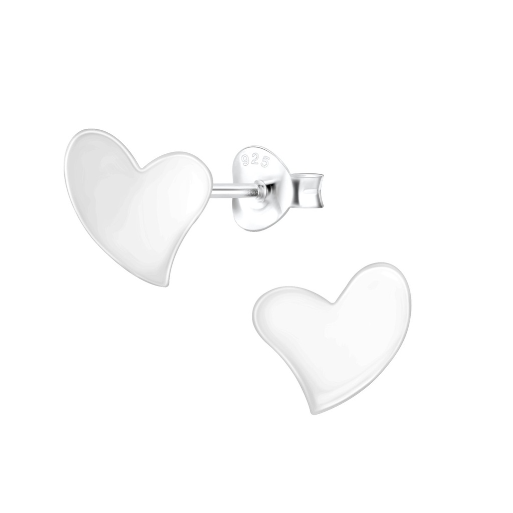 Puces d'oreilles cœur en argent