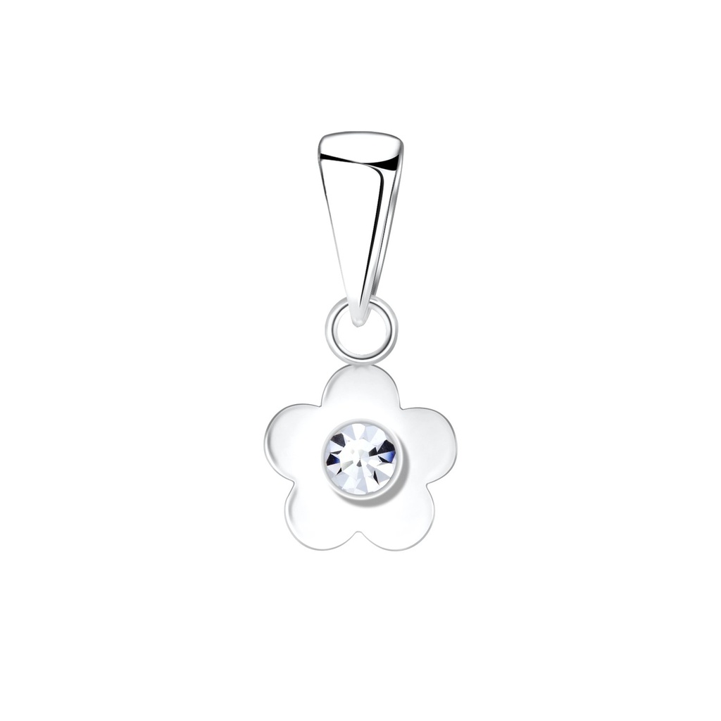 [10009453] Silver Flower Crystal Pendant (Crystal)