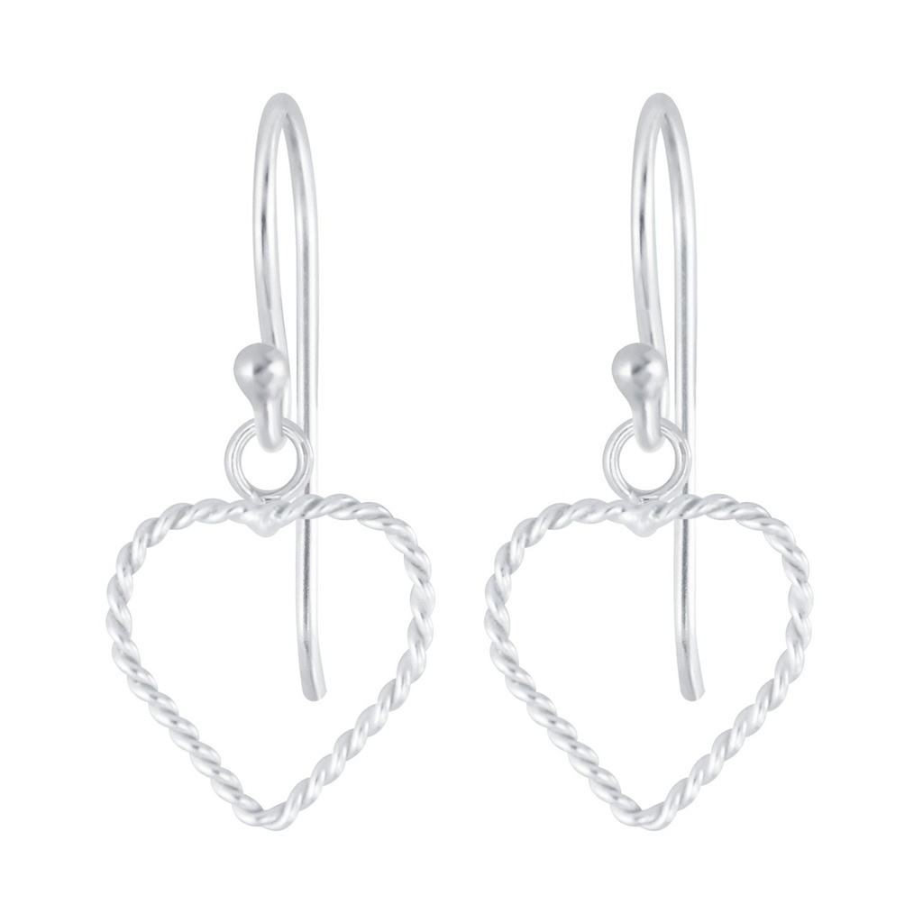 [10009381] Boucles d'oreilles cœur en argent