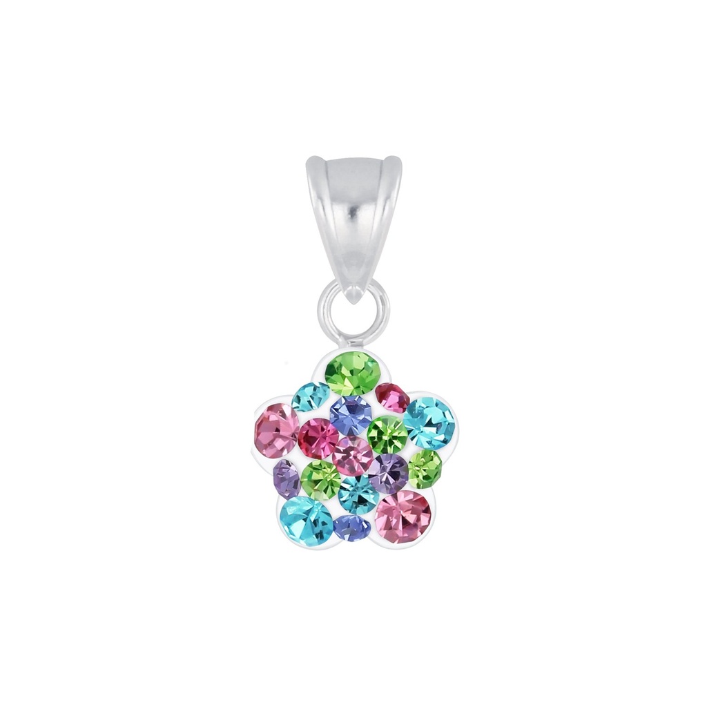 [10009344] Pendentif en argent cristal fleur