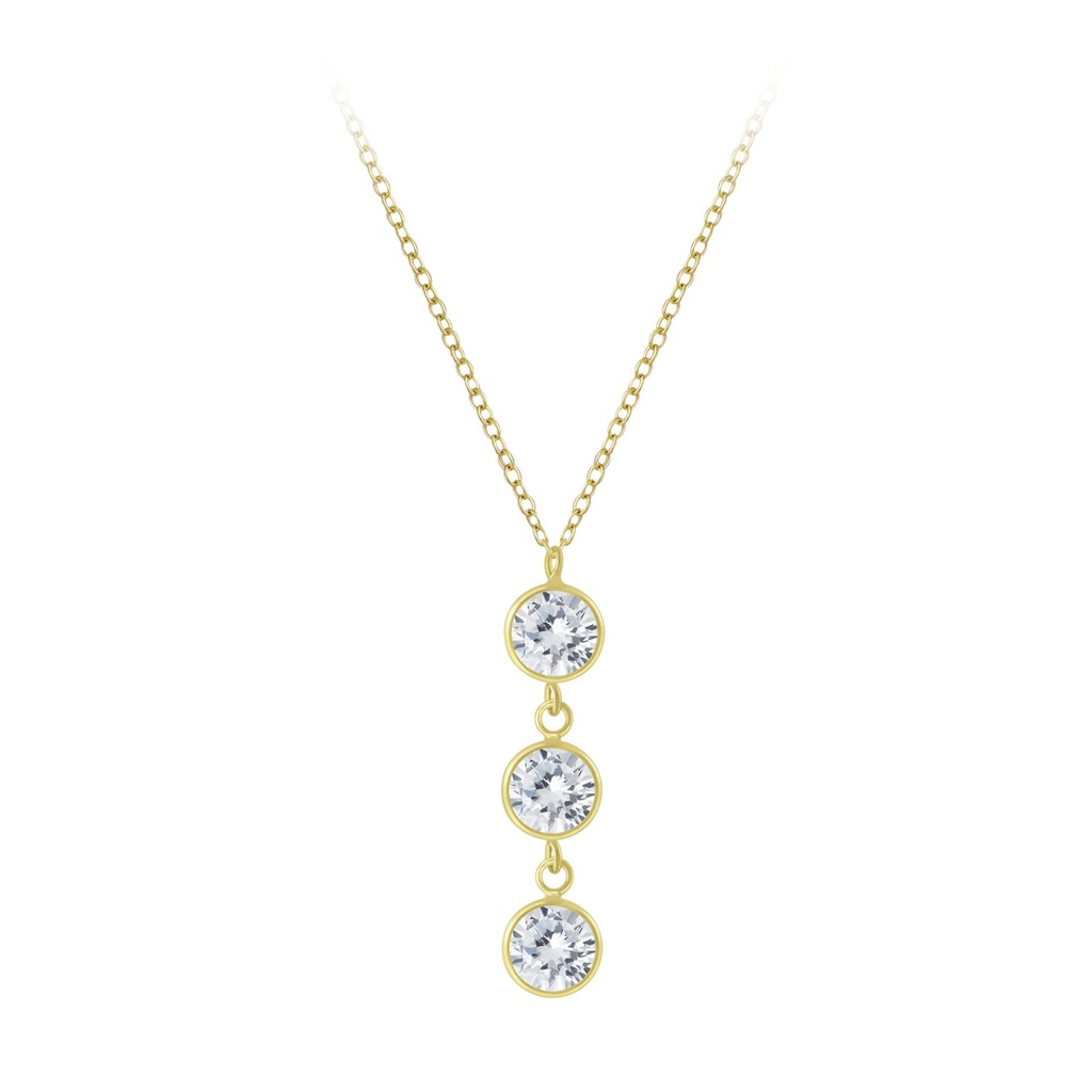Collier en argent zircon rond