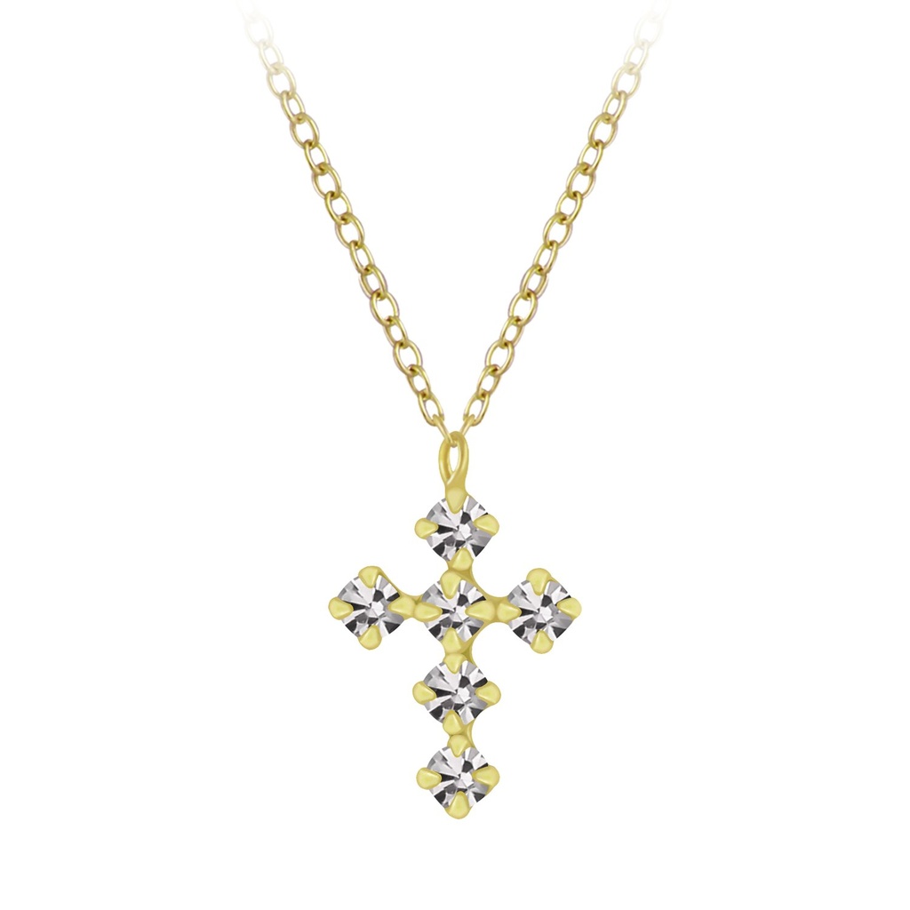Collier croix en argent cristal