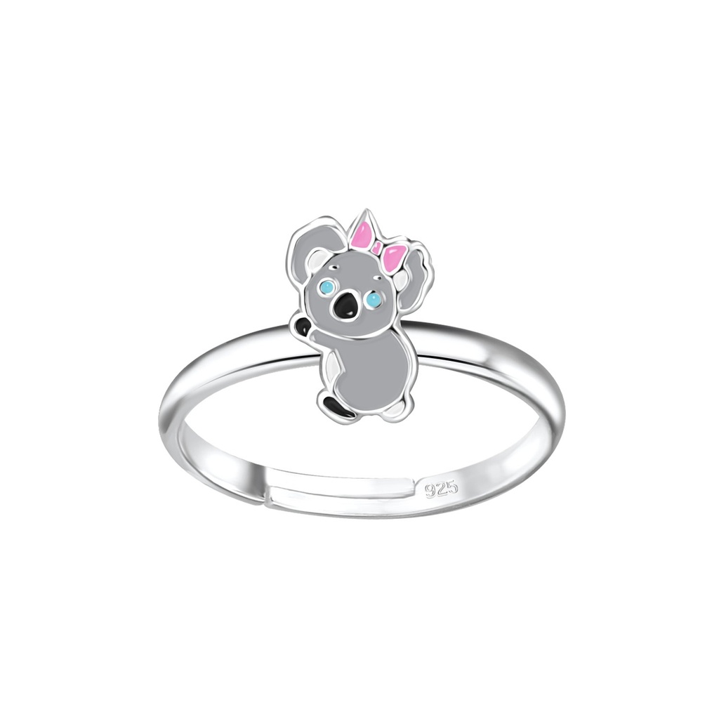 Silver Koala Adjustable Ring