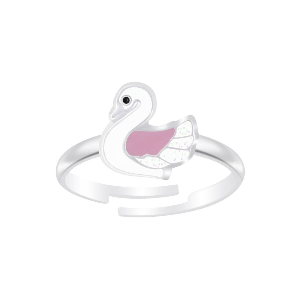 [10009533] Silver Swan Adjustable Ring