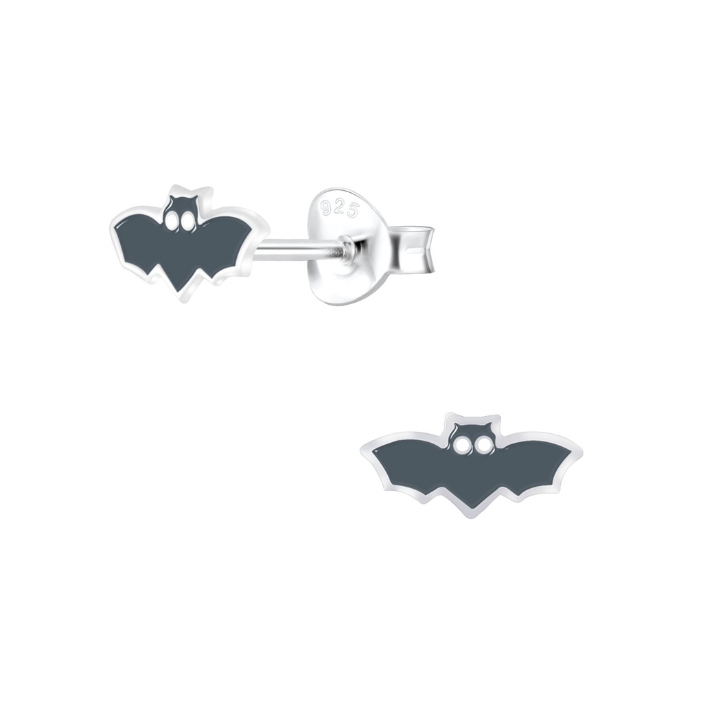 Puces d'oreilles chauve-souris en argent