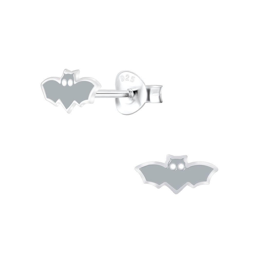 Silver Bat Stud Earrings